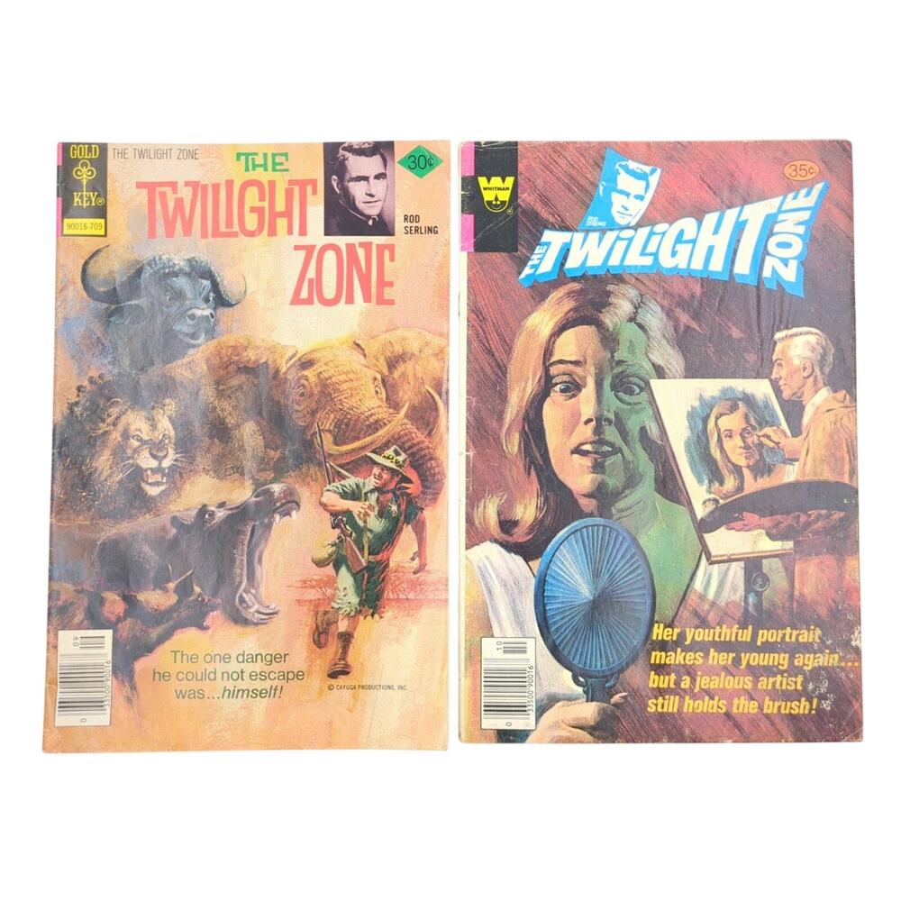 The Twilight Zone Comic Lot of 2 #80 #87 Gold Key Whitman Bronze Age 1977 1978